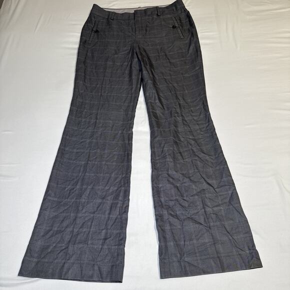 BANANA REPUBLIC Womens Pants 10L Martin Fit Trousers Wide Leg Gray Wool Silk EUC - Picture 1 of 12